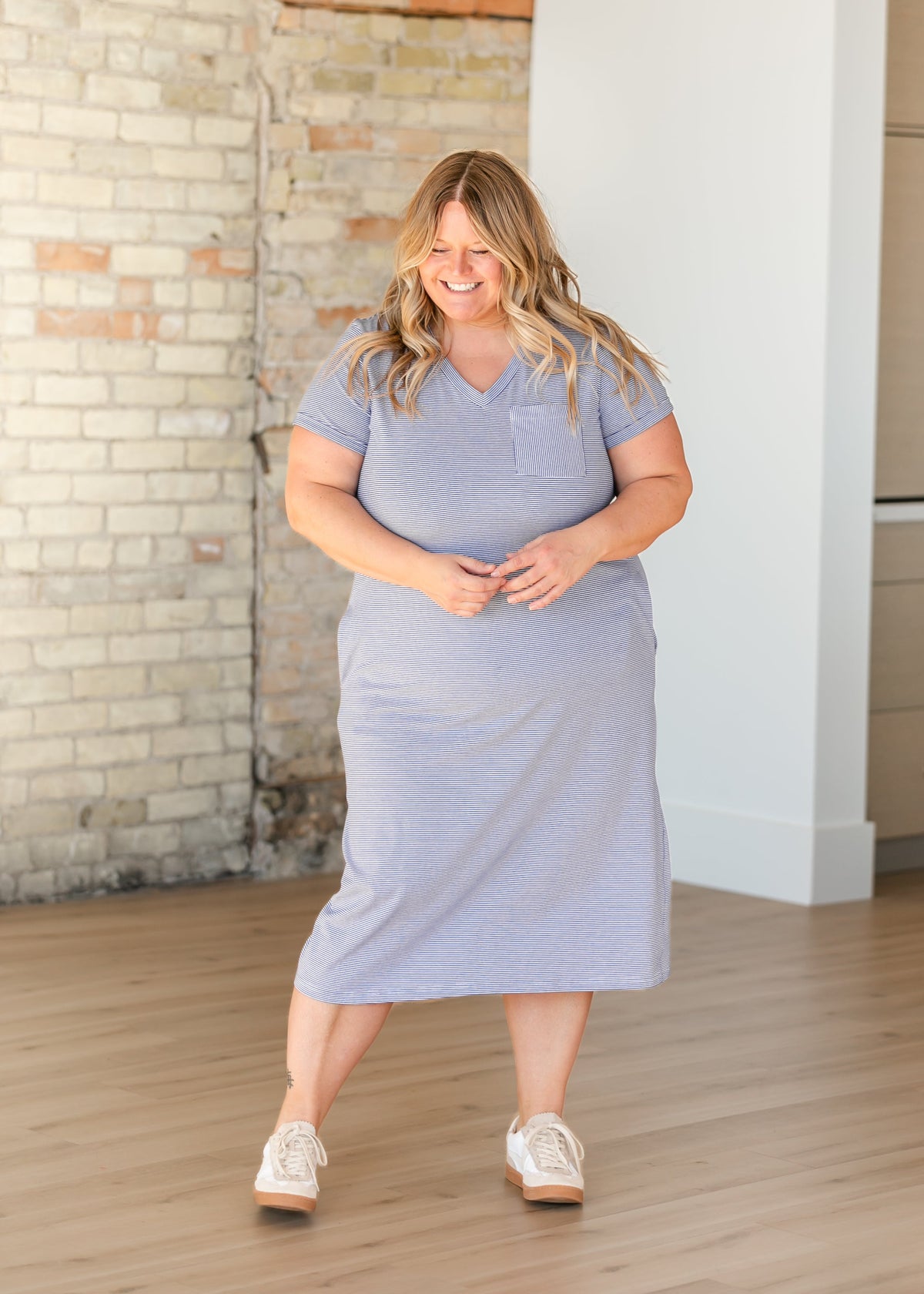 Finley V-Neck Midi Dress - FINAL SALE