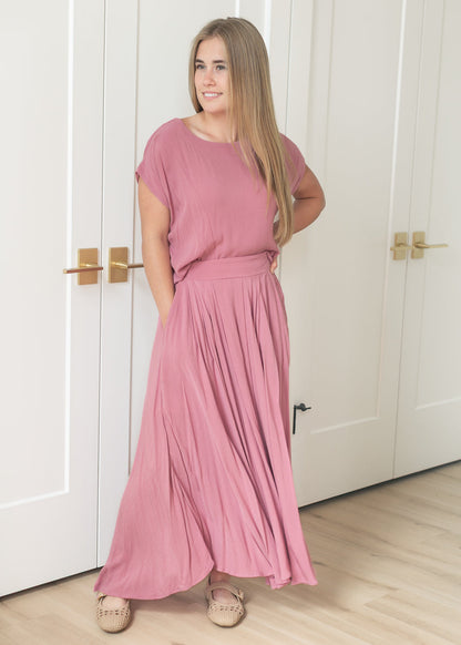 Gauze Maxi Skirt & Top Set