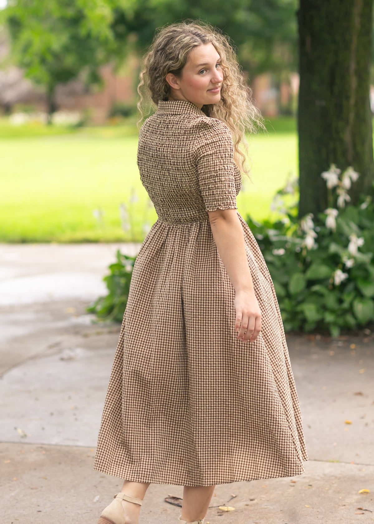 Gingham Button Up Midi Dress - FINAL SALE