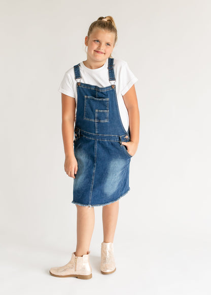Girl's Aria Denim Overall Jumper Dress - FINAL SALE