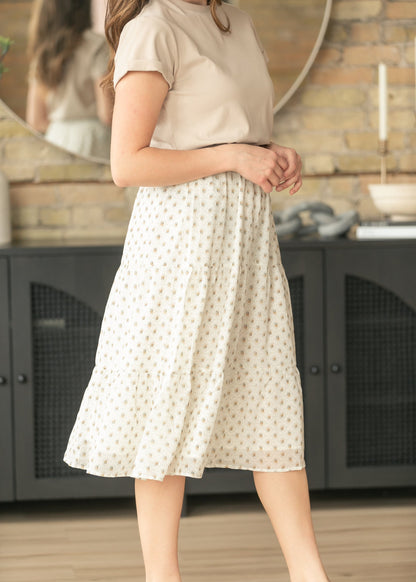 Harlow Tiered Vintage Floral Midi Skirt