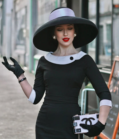 Heart My Closet Black & White Laura Pencil Dress