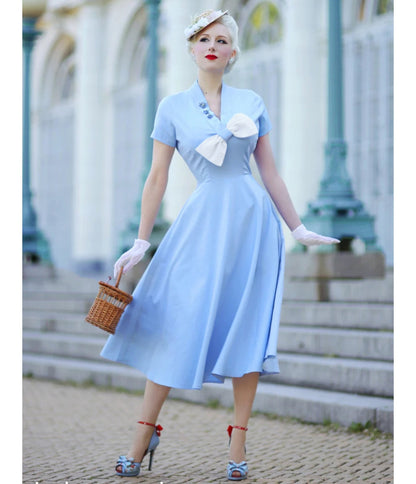 Heart My Closet Light Blue Marilyn Swing Dress