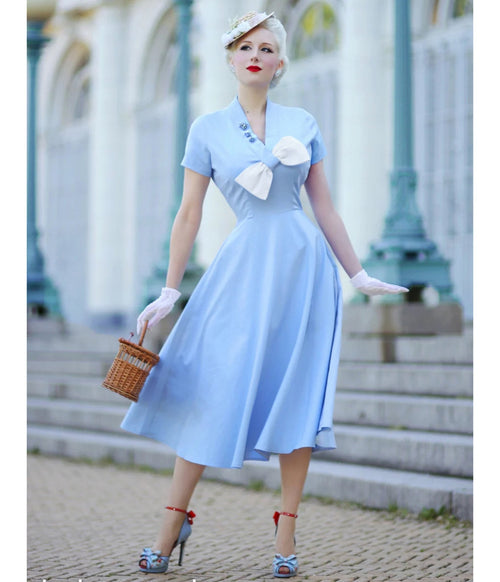 Heart My Closet Light Blue Marilyn Swing Dress