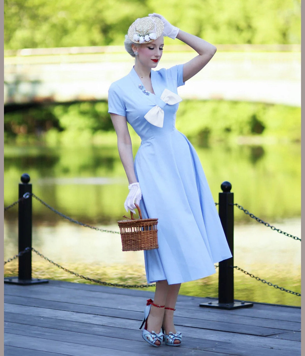 Heart My Closet Light Blue Marilyn Swing Dress