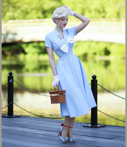Heart My Closet Light Blue Marilyn Swing Dress