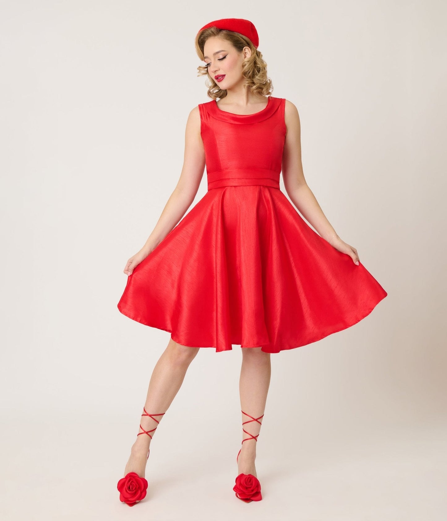 Heart of Haute Red Suzette Swing Dress