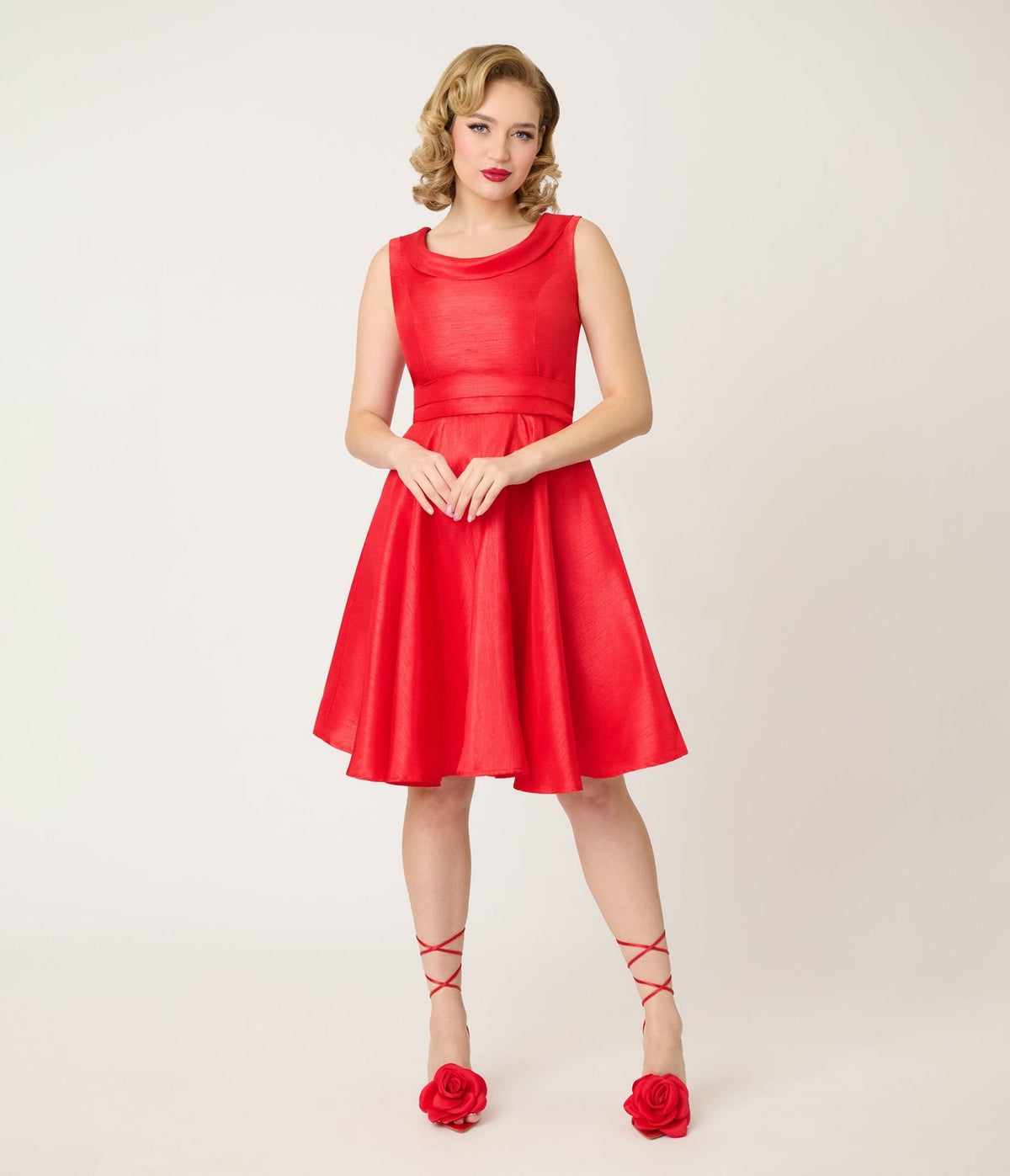 Heart of Haute Red Suzette Swing Dress