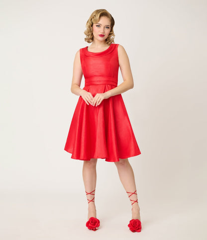 Heart of Haute Red Suzette Swing Dress