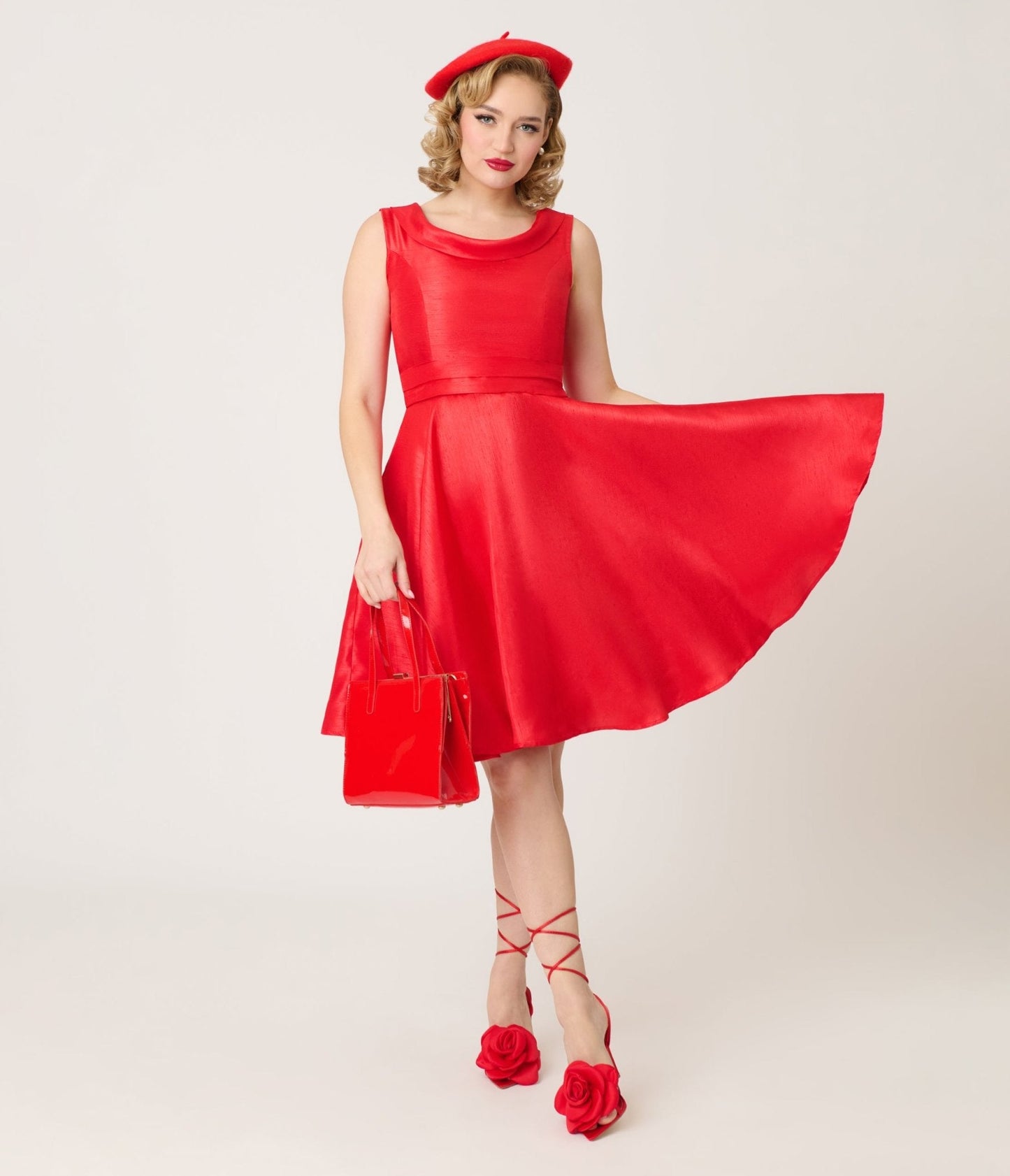 Heart of Haute Red Suzette Swing Dress