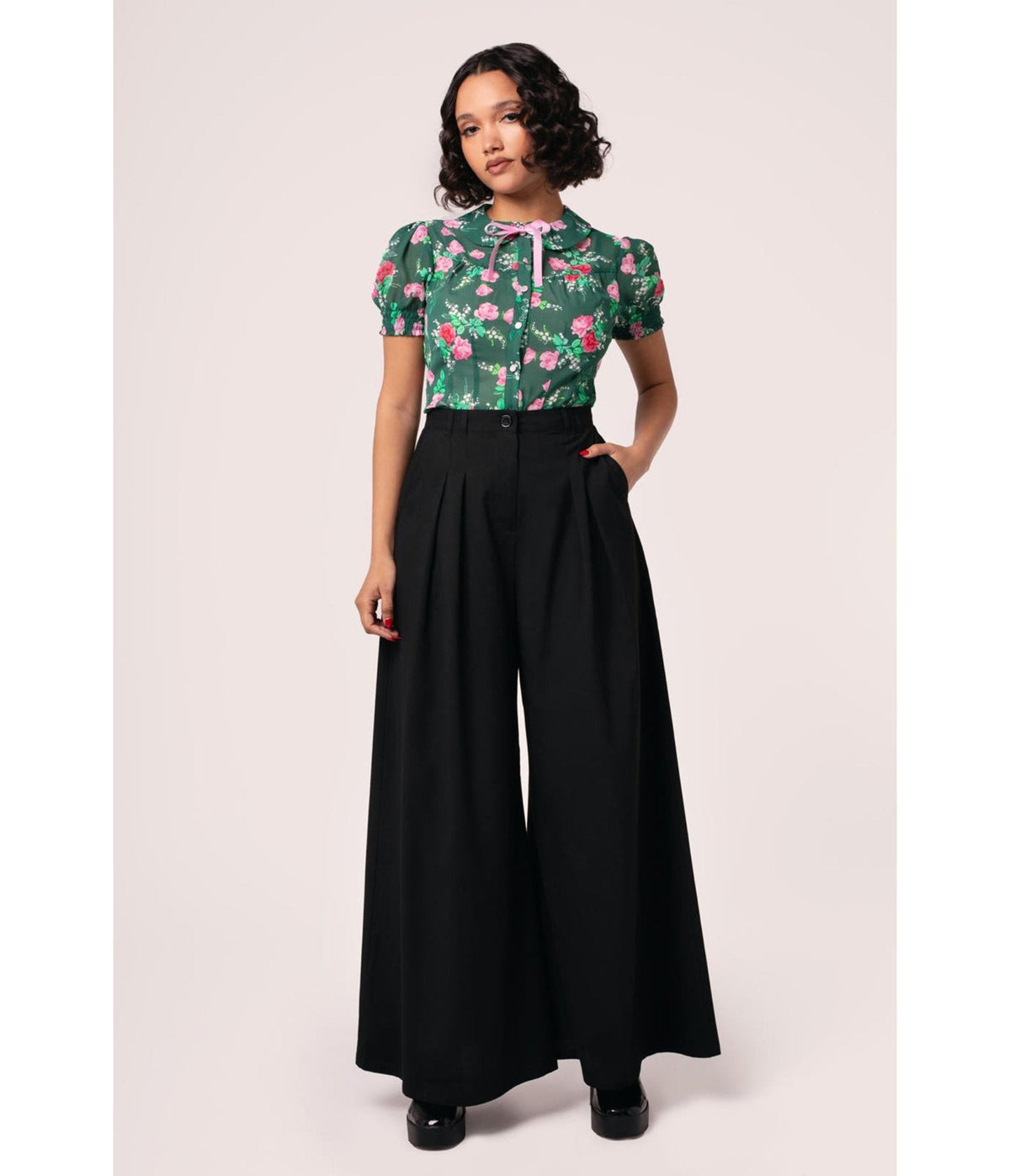 Hell Bunny Black Simone Trousers