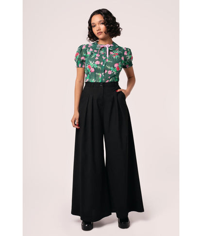 Hell Bunny Black Simone Trousers