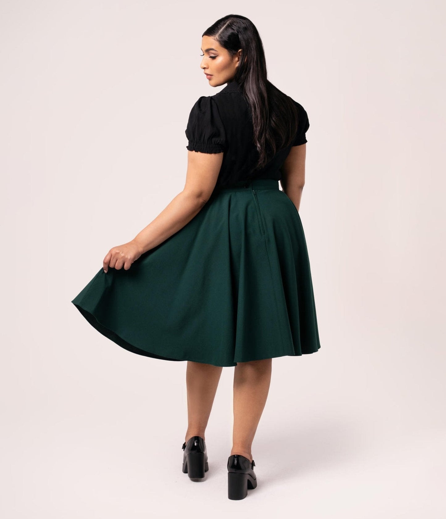 Hell Bunny Green Jessica Swing Skirt