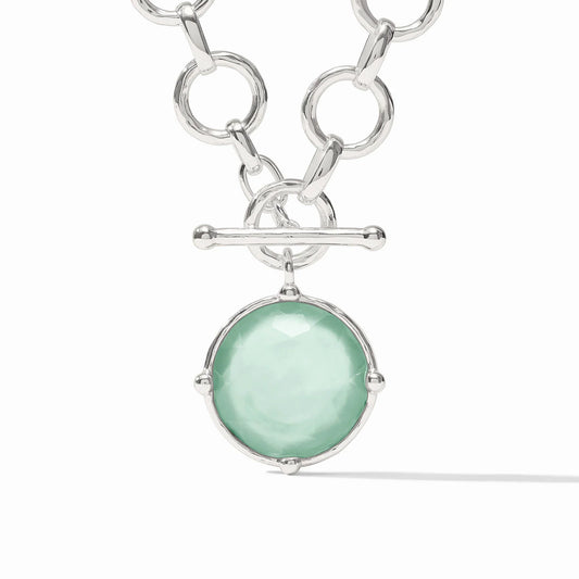 Honeybee Statement Necklace - Iridescent Aquamarine Blue