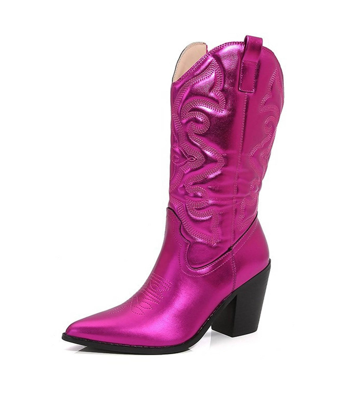 Hot Pink Metallic Cowboy Boots