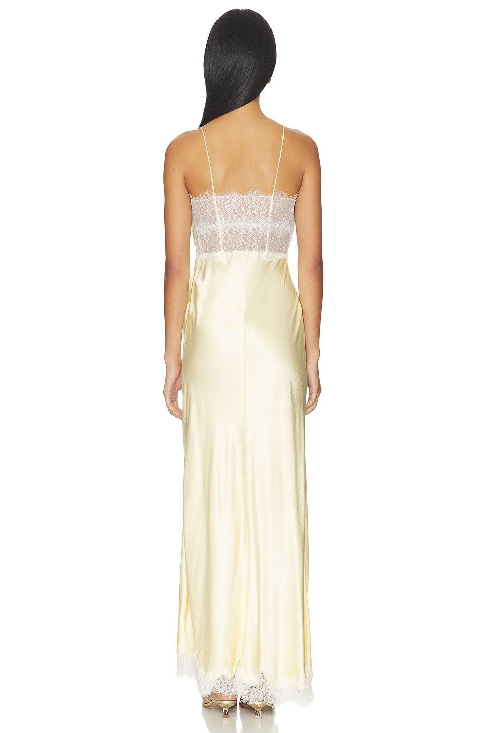 Taryn Satin Maxi Dress - Canary Yellow