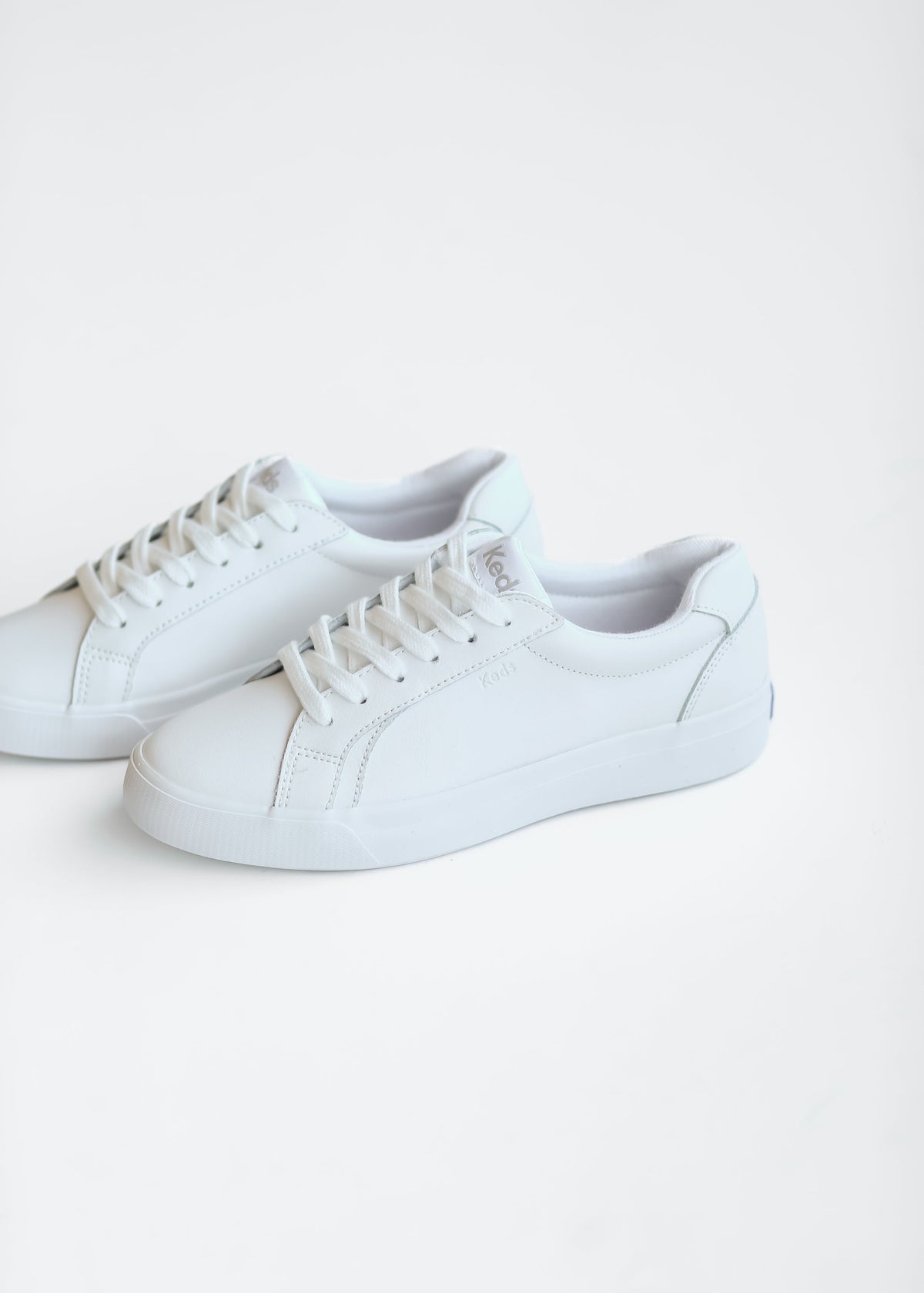Keds® Pursuit White Leather Lace Up Sneaker - FINAL SALE