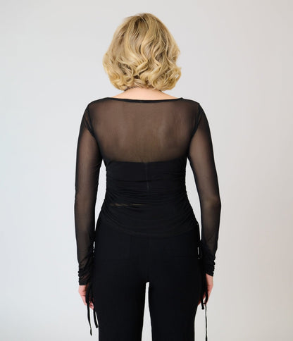 Killstar Black Sheer Mesh Dysmorra Top
