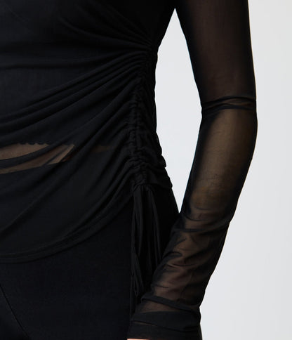 Killstar Black Sheer Mesh Dysmorra Top