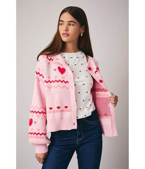 Light Pink Heart Cardigan