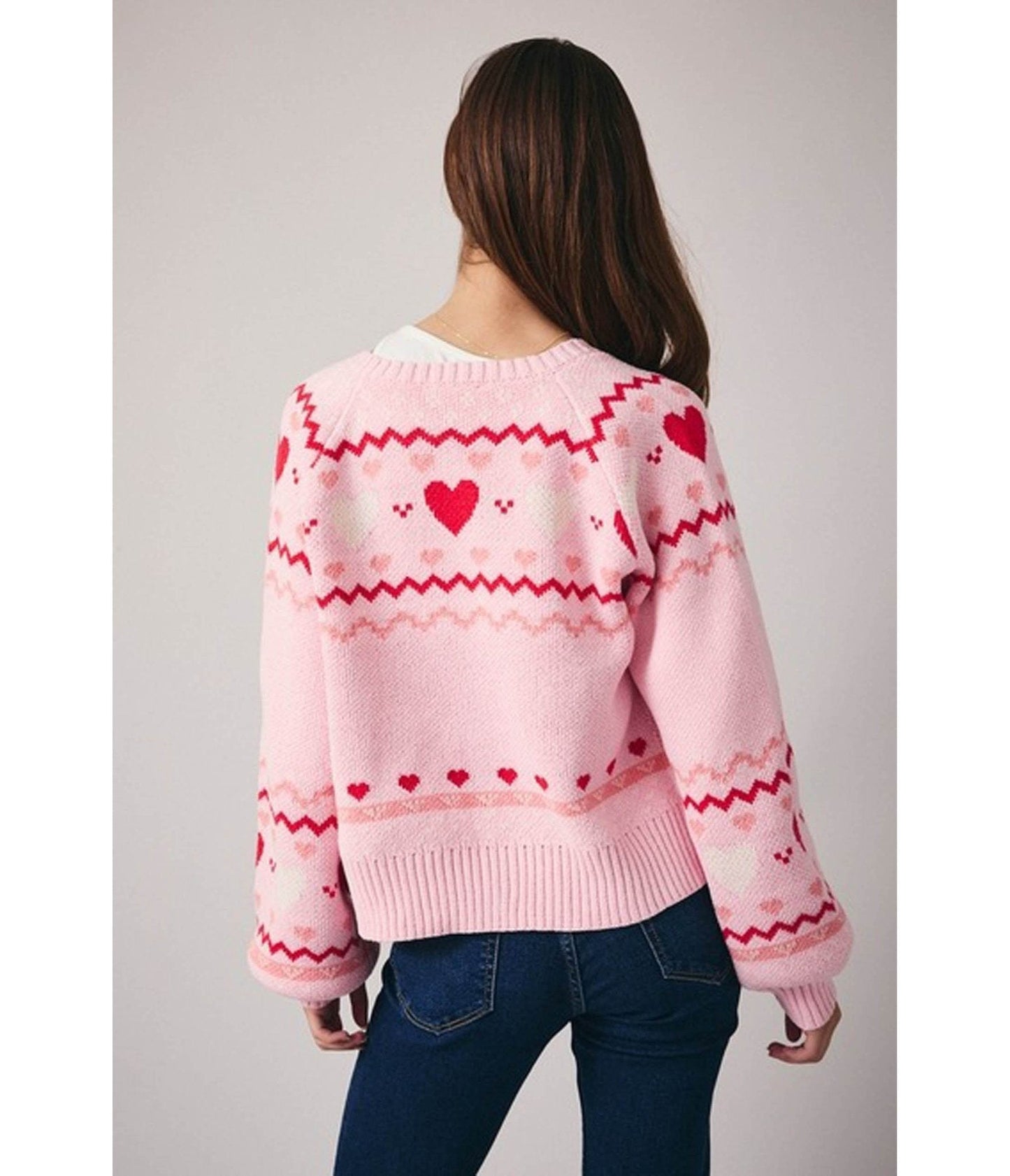Light Pink Heart Cardigan