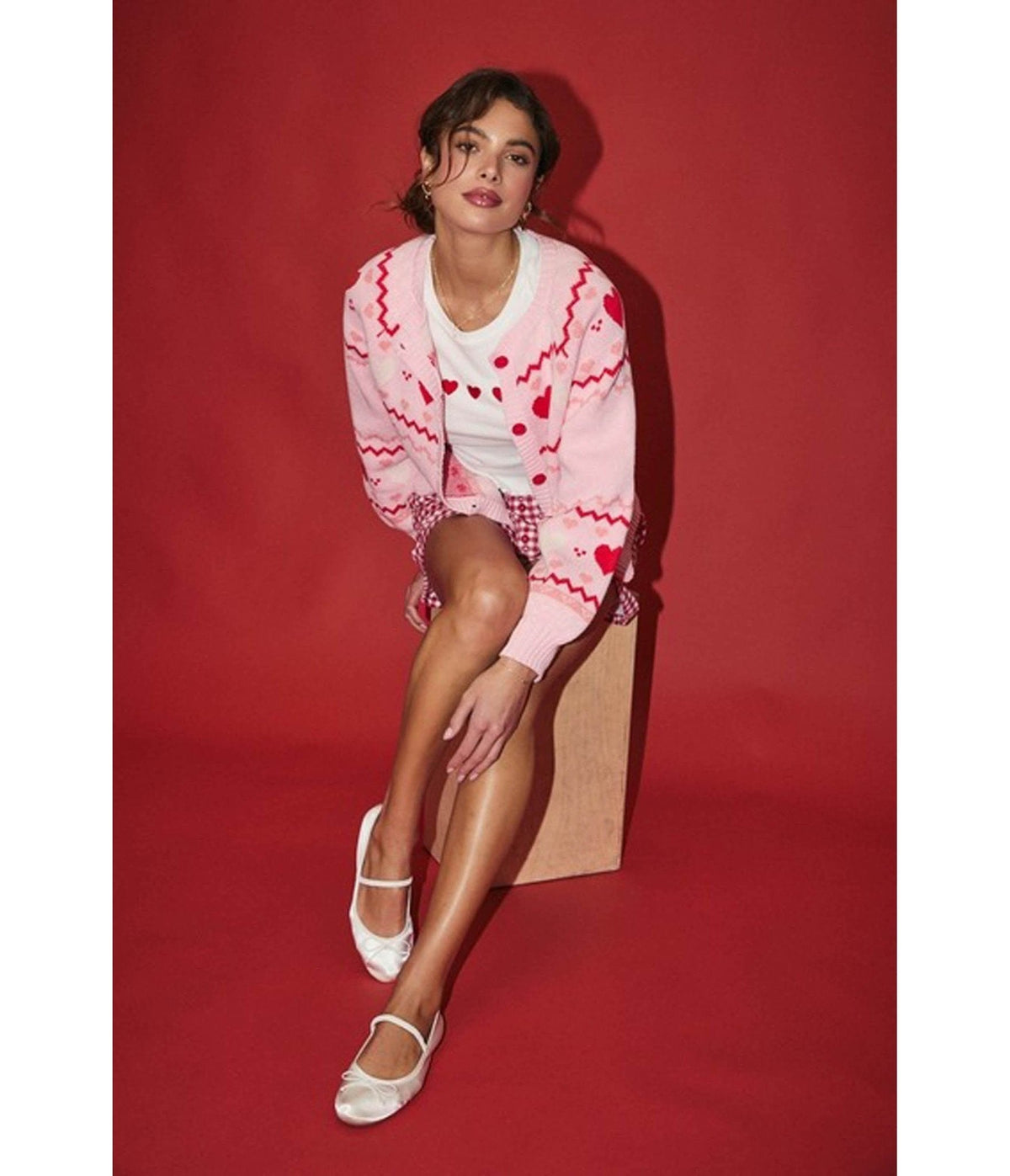 Light Pink Heart Cardigan