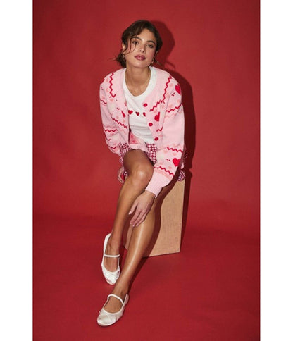 Light Pink Heart Cardigan