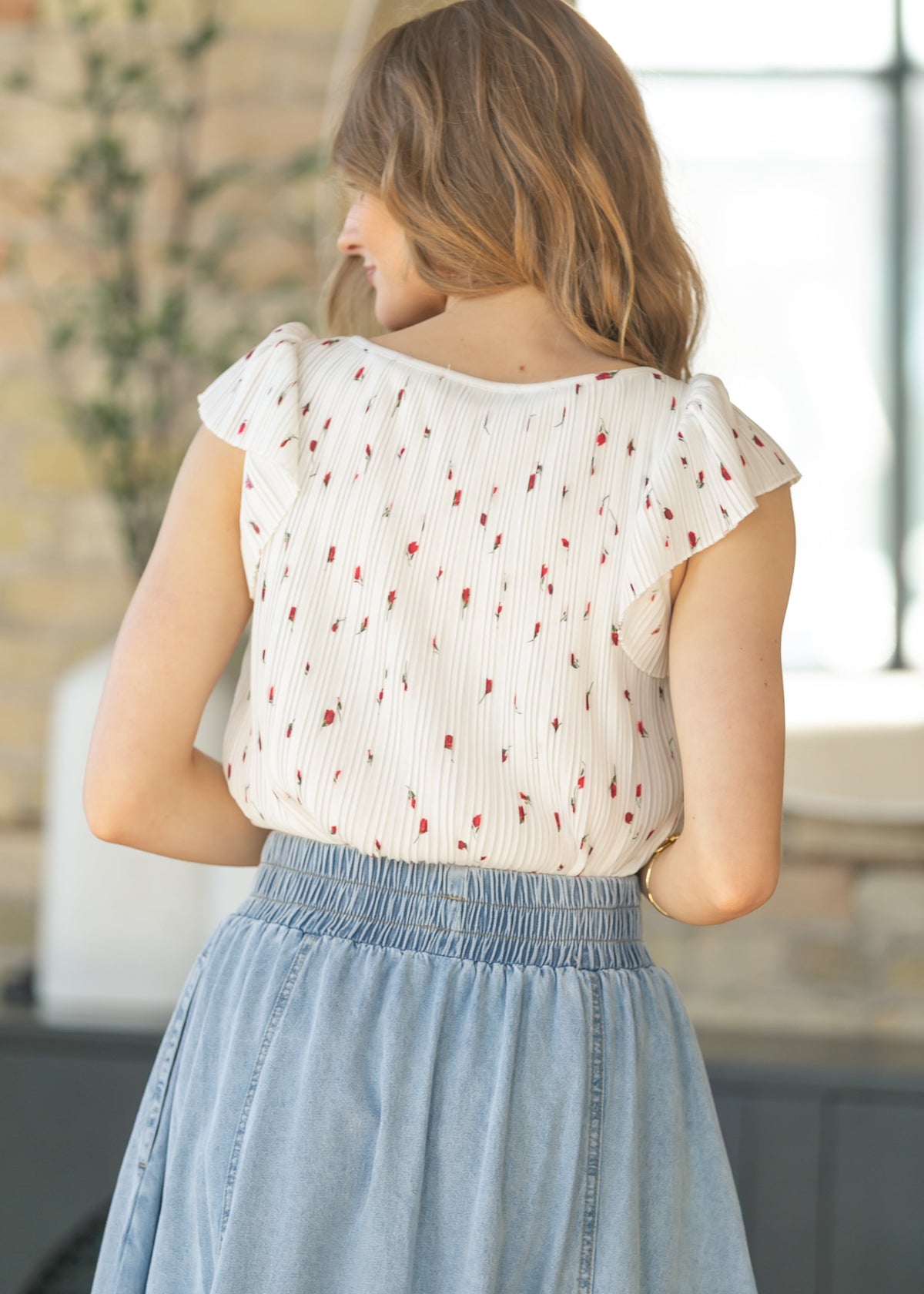 Light Wash Denim A-Line Maxi Skirt