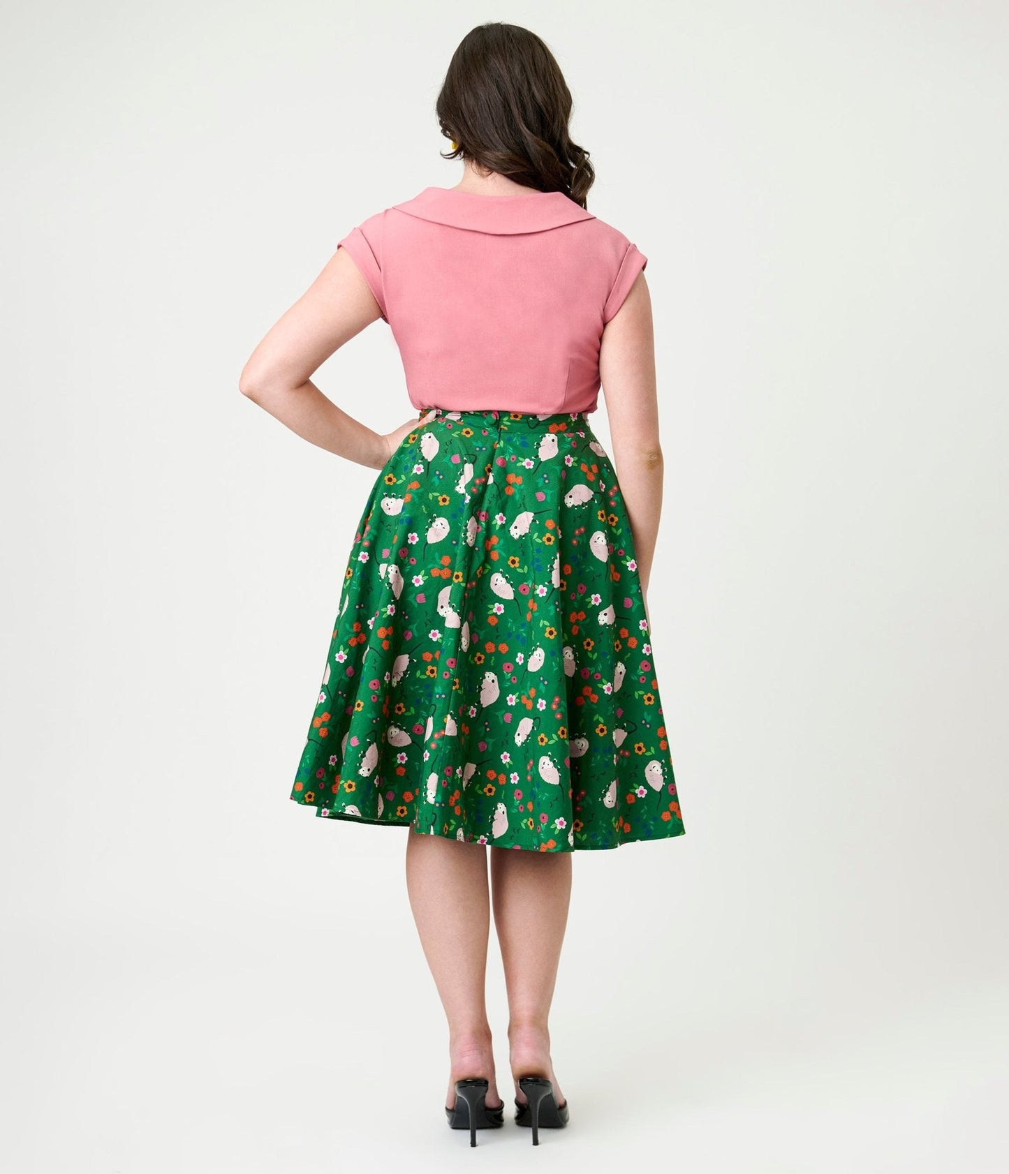 Magnolia Place Green Awesome Opossum Sally Swing Skirt