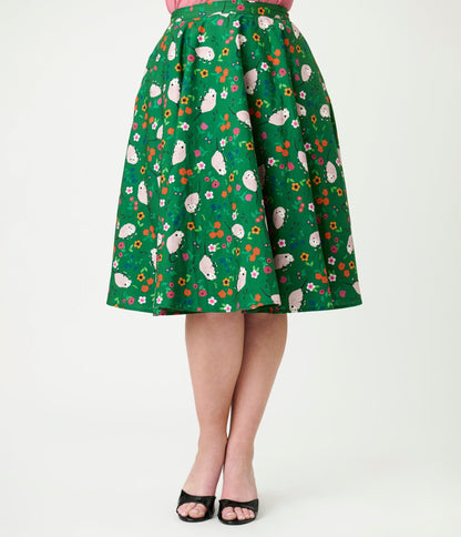 Magnolia Place Green Awesome Opossum Sally Swing Skirt