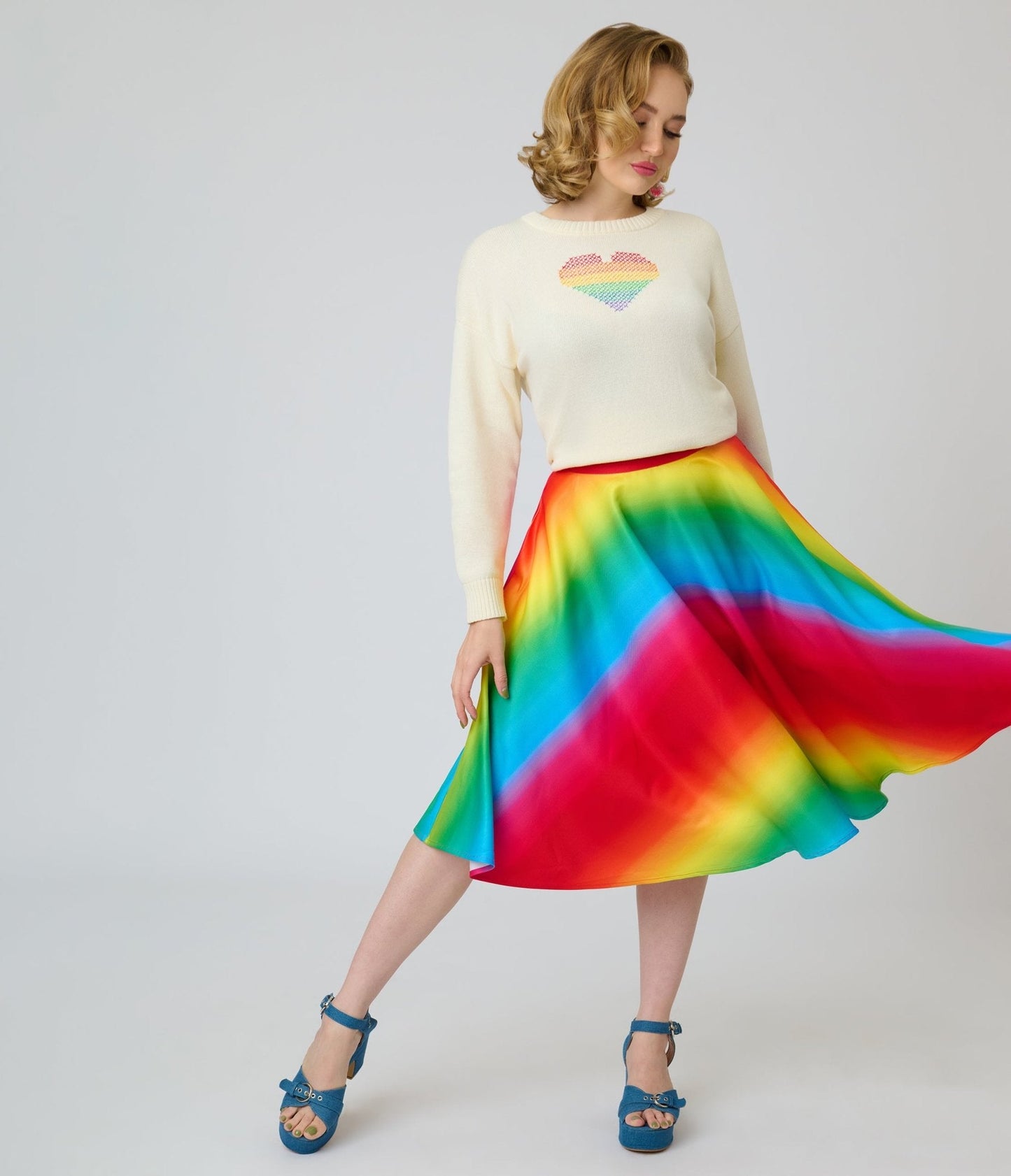 Magnolia Place Ombre Rainbow Sally Swing Skirt