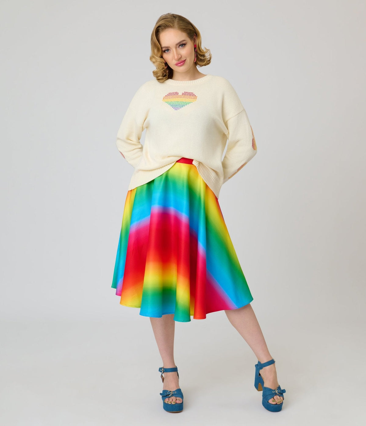 Magnolia Place Ombre Rainbow Sally Swing Skirt