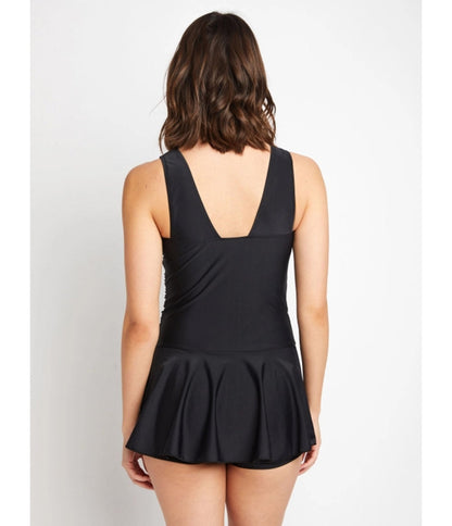 Marina West Black Skirted Swimsuit