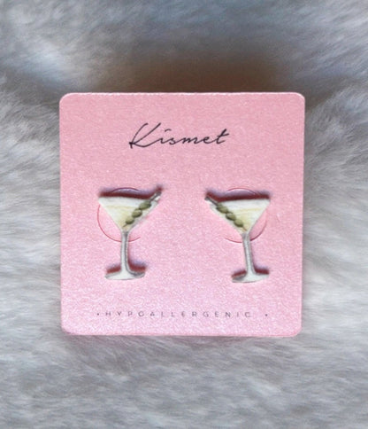 Martini Glass Novelty Stud Earrings