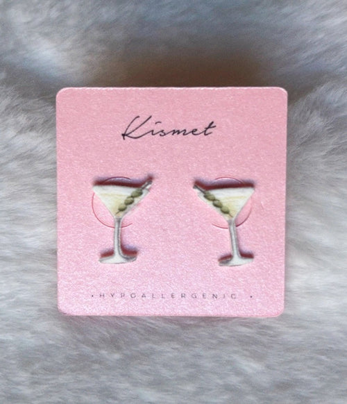Martini Glass Novelty Stud Earrings