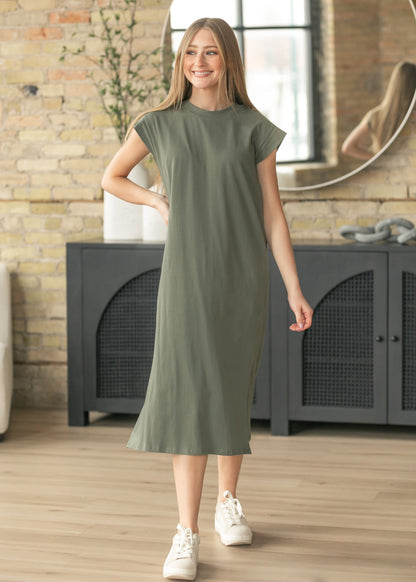 Cap Sleeve T-shirt Midi Dress