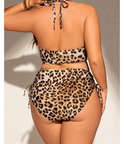 Plus Size Leopard Print Bikini Set