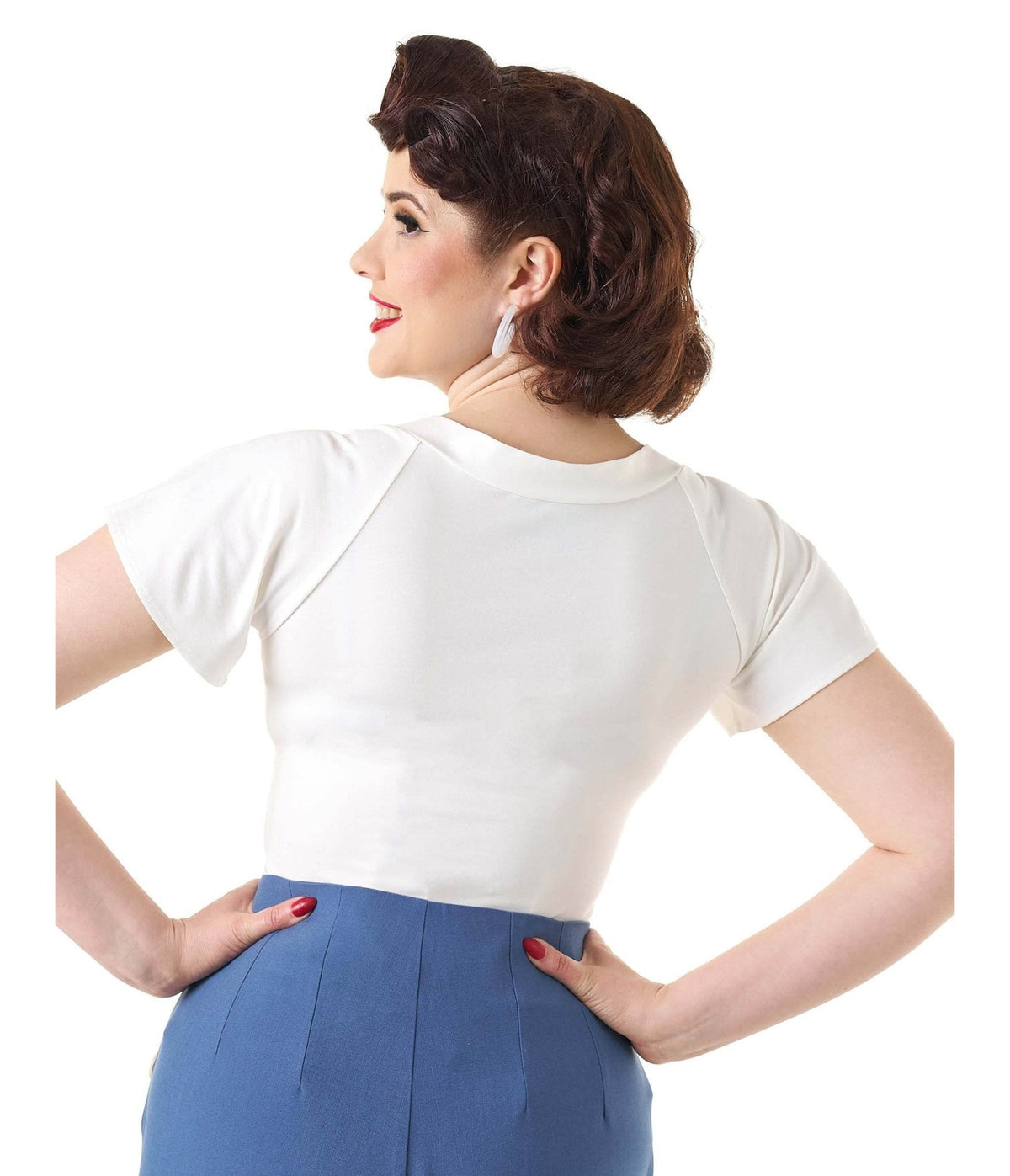 Pretty Retro Ivory Pretty Self Tie Top