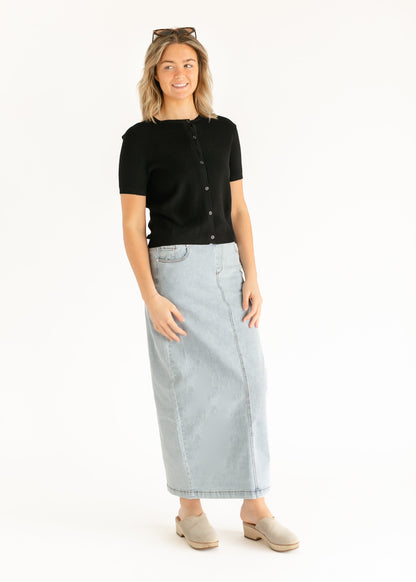 elan Short Sleeve Button Up Knit Cardigan - FINAL SALE