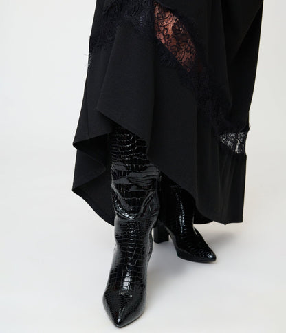 Smak Parlour Plus Size Black Lace Inset Maxi Dress