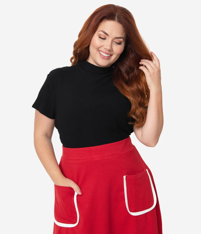 Smak Parlour Plus Size Black Mock Turtleneck It Girl Top