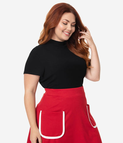Smak Parlour Plus Size Black Mock Turtleneck It Girl Top
