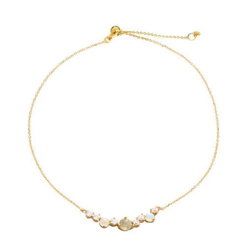 Chain Bracelet With Multi Stone Bar