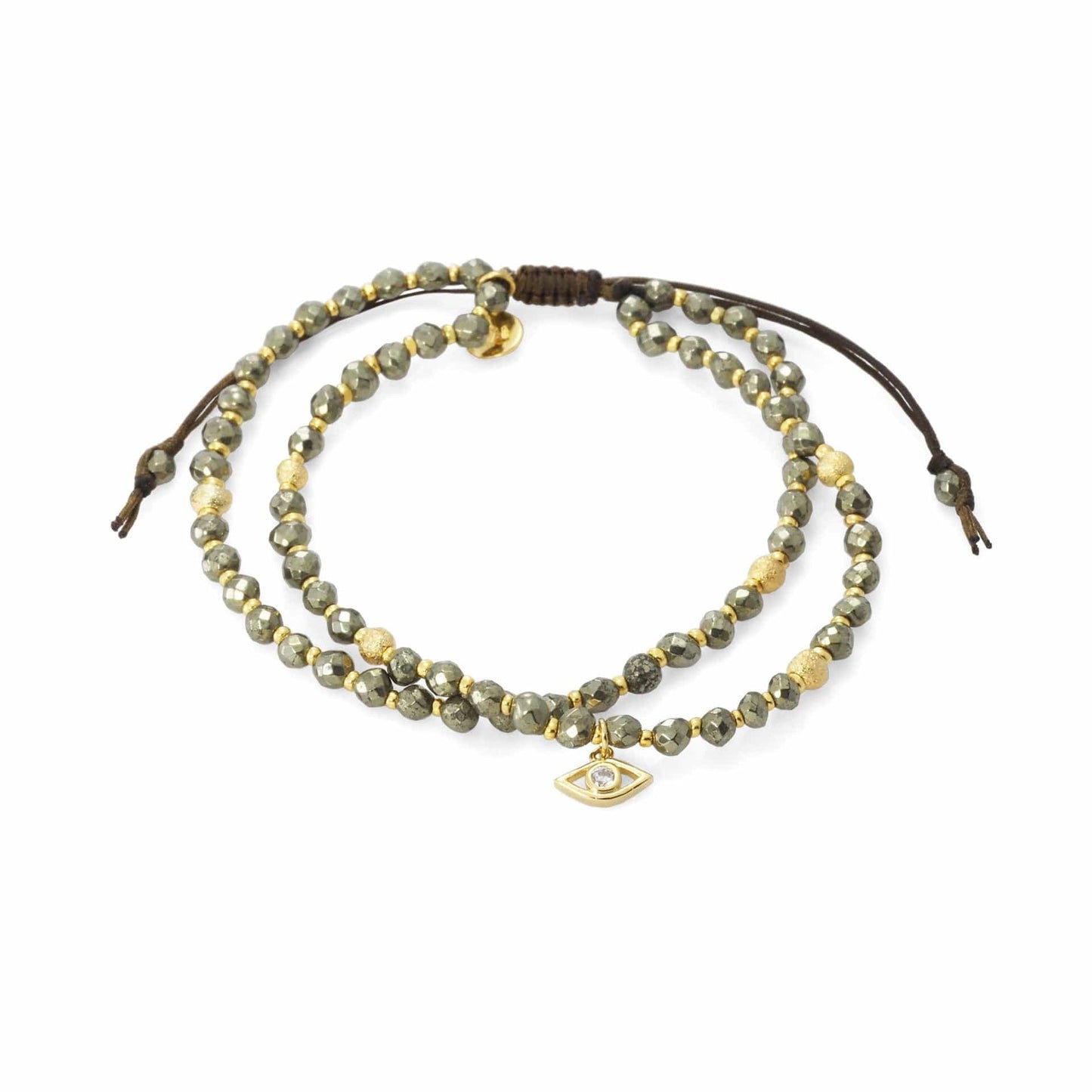 Double Strand Evil Eye Beaded Bracelet