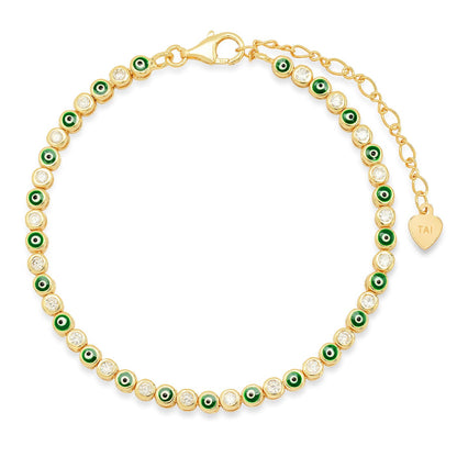 Enamel Evil Eye Gold Bracelet
