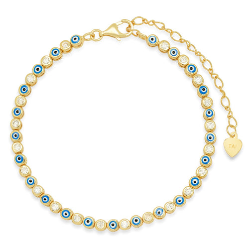 Enamel Evil Eye Gold Bracelet