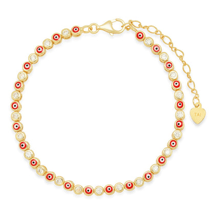 Enamel Evil Eye Gold Bracelet