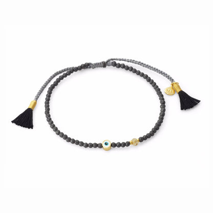 Evil Eye Tassel Beaded Bracelet