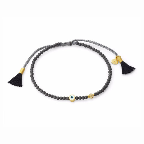 Evil Eye Tassel Beaded Bracelet