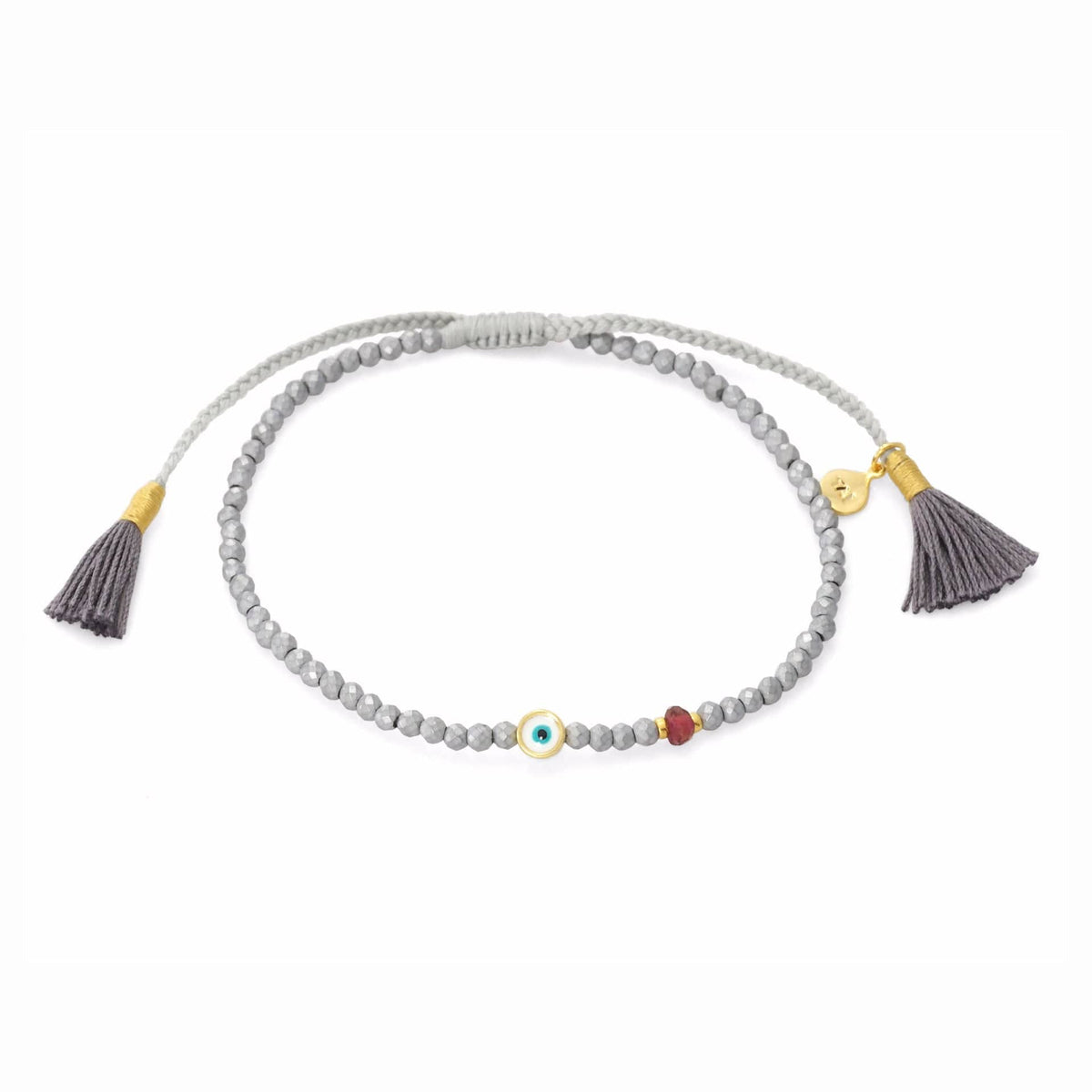 Evil Eye Tassel Beaded Bracelet